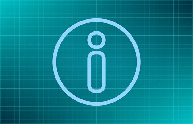 Símbolo de información Ilustración vectorial sobre fondo azul Eps 10