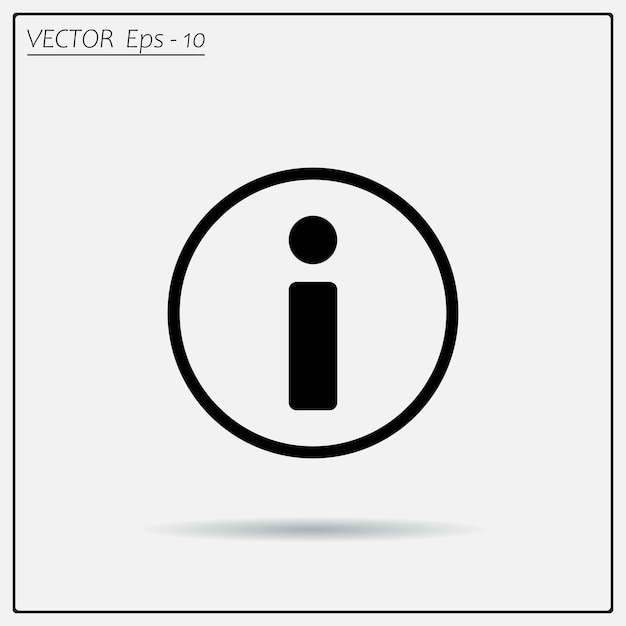 Símbolo de información Ilustración vectorial sobre un fondo claro Eps 10