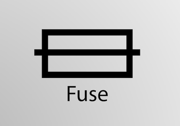 Símbolo de ingeniería de fusibles, diseño de símbolos vectoriales. Símbolos de ingeniería.