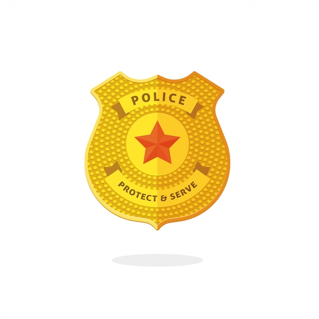Símbolo de la insignia de metal de la policía aislado