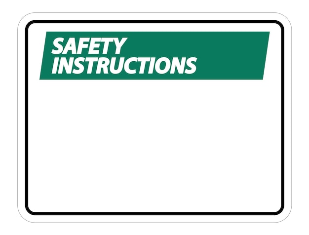 Símbolo de instrucciones de seguridad etiqueta de señal en fondo blanco ilustración vectorial