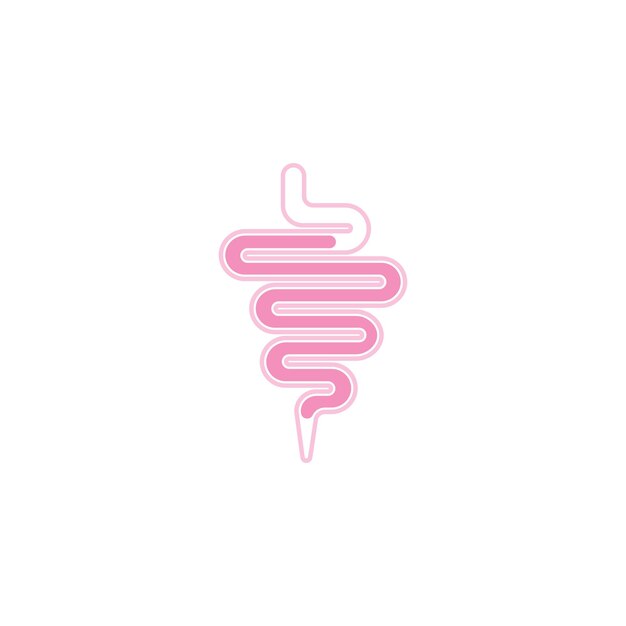 Símbolo de los intestinos para la ilustración del icono del vector del logotipo digestivo