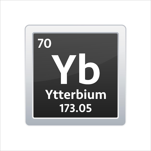 Vector símbolo de iterbio elemento químico de la tabla periódica ilustración de stock vectorial