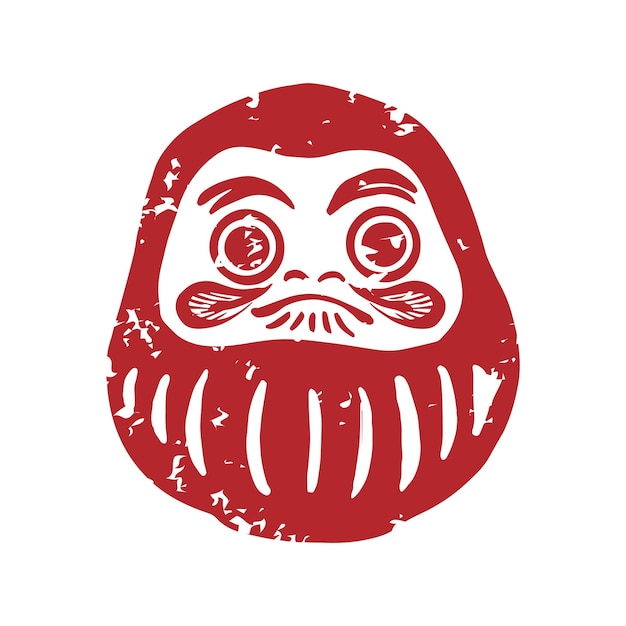 Símbolo japonés del vaso rojo de la suerte