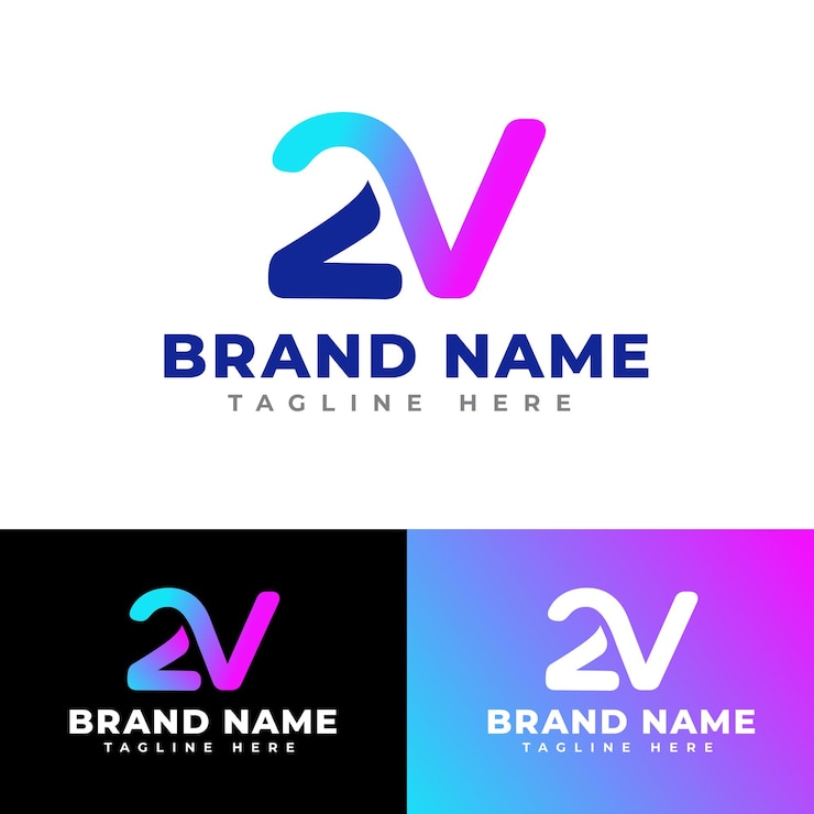 Vector símbolo de la letra 2v icono plano logotipo diseño vectorial de acciones