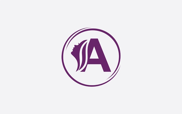 El símbolo de la letra E del diseño del logotipo del vector de belleza y cabello de la mujer
