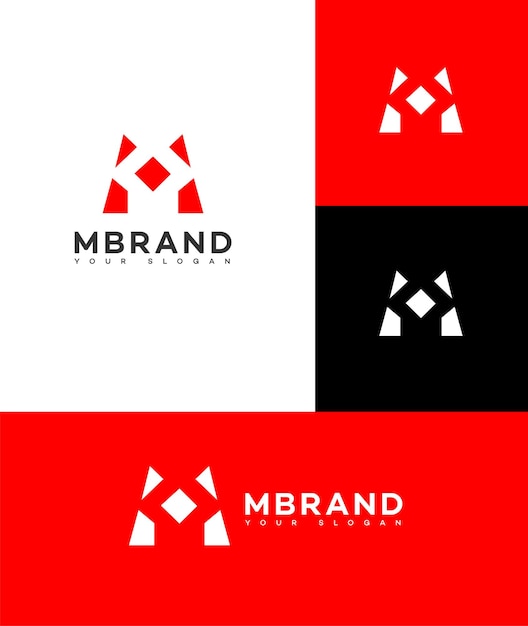 Símbolo de la letra M Icono de identidad de la marca Signo de la carta M plantilla de símbolo de la letra