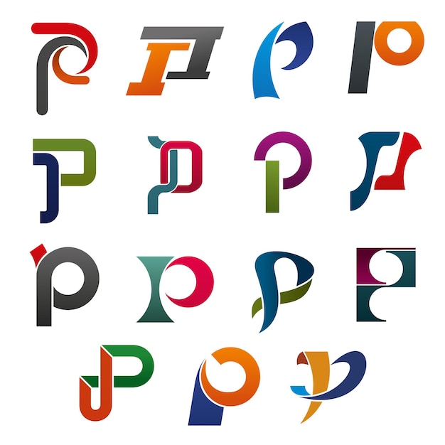 Símbolo de la letra P para diseño de identidad corporativa