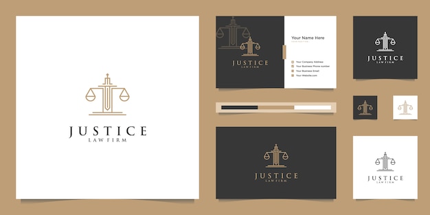 Símbolo de la ley de justicia premium. bufete de abogados, despachos de abogados, servicios de abogados, inspiración de diseño de logotipos de lujo.