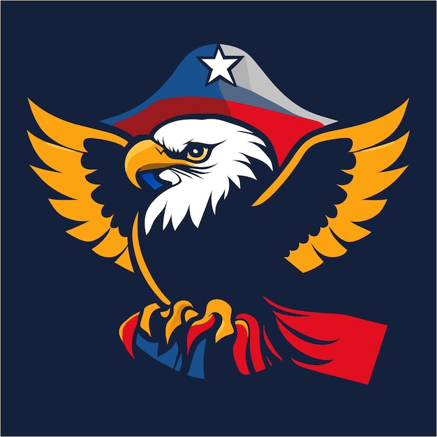 Símbolo de la libertad Águila calva y la bandera americana