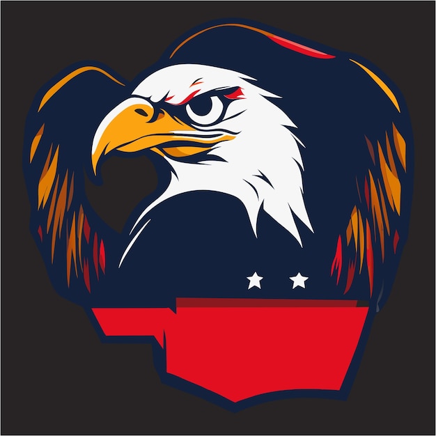 Símbolo de la libertad americana águila calva en vector