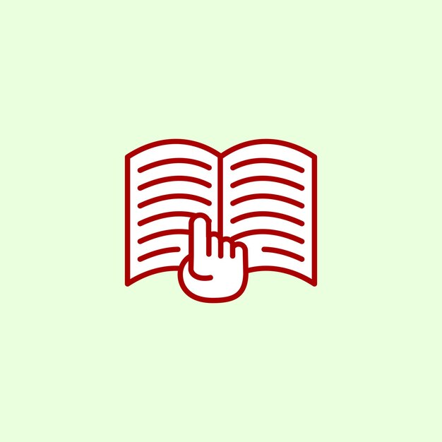 Símbolo de libro abierto en plano signo de sala de lectura simple elemento de diseño ilustración de libro