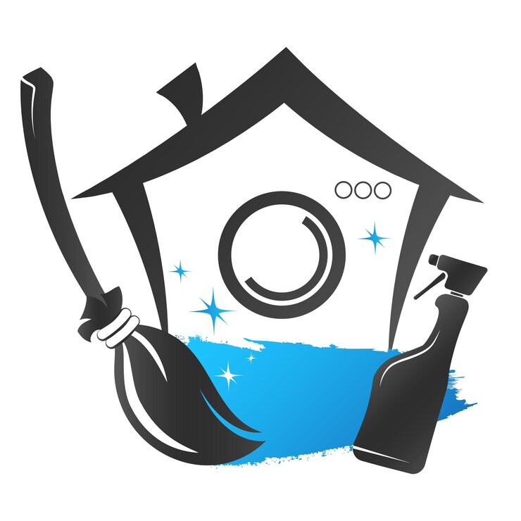 Vector símbolo de limpieza y lavado de la casa