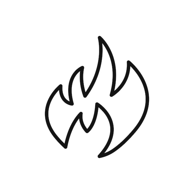 Símbolo de llama de fuego sobre fondo blanco