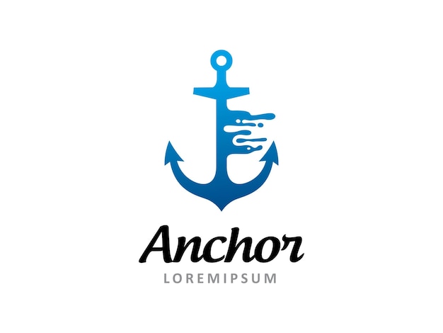 Símbolo de logotipo de ancla o plantilla de icono