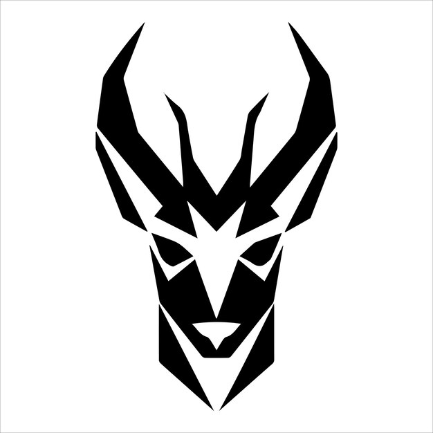 El símbolo del logotipo de la cabeza de un ciervo de la gacela es una ilustración vectorial.