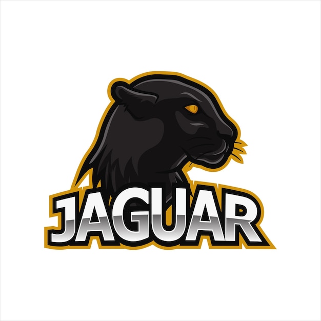Símbolo del logotipo de la cabeza de jaguar sobre un fondo blanco