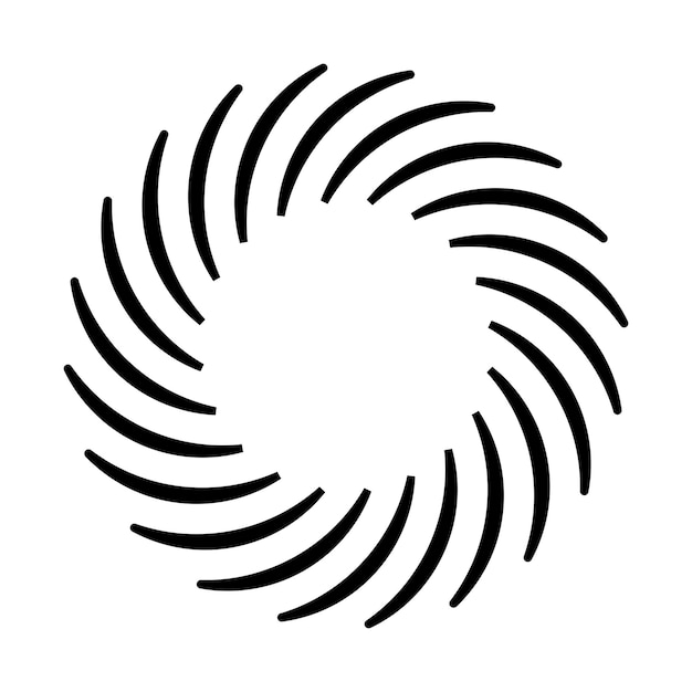 Símbolo de logotipo de círculo de remolino aislado Ilustración de vector plano