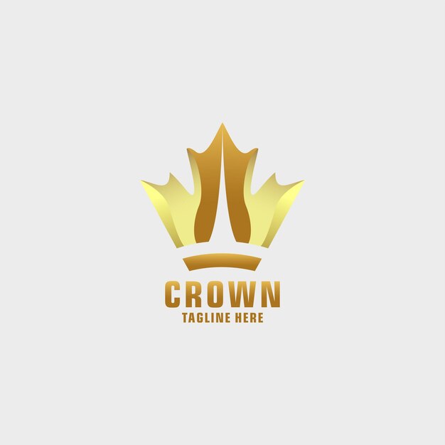 Símbolo de logotipo de corona de oro abstracto de estilo premium Icono de rey real Signo de elemento de marca de lujo moderno