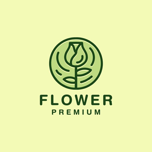 Símbolo del logotipo de la flor Diseño de ilustración vectorial Icono Emblema