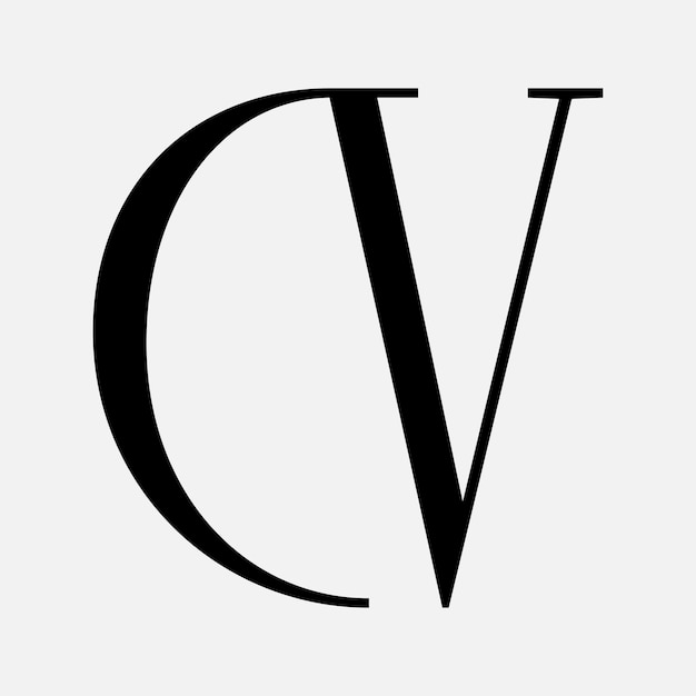 Símbolo del logotipo de la letra inicial cv