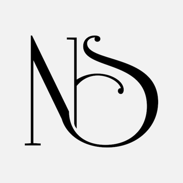 Símbolo del logotipo de la letra inicial NS