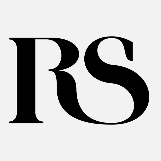 Símbolo del logotipo de la letra inicial RS
