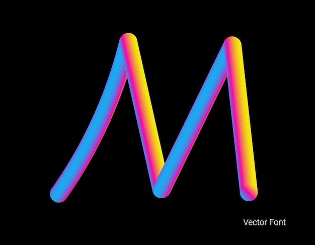 Símbolo del logotipo de la línea de mezcla de letras abstractas de la letra vectorial