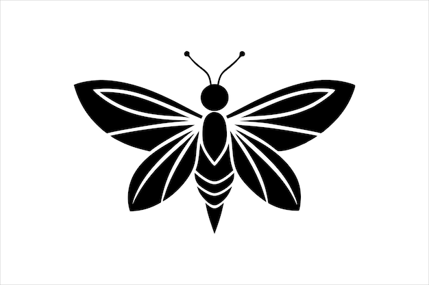 un símbolo de logotipo minimalista de luciérnaga silueta de icono ilustración de obra de arte vectorial negra