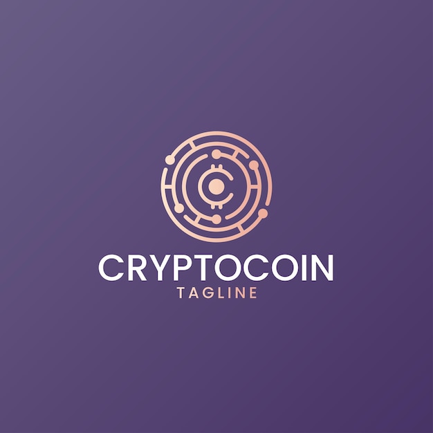 Vector símbolo del logotipo de la moneda criptográfica con la letra inicial c vector premium