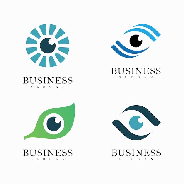 Símbolo del logotipo del vector de cuidado ocular
