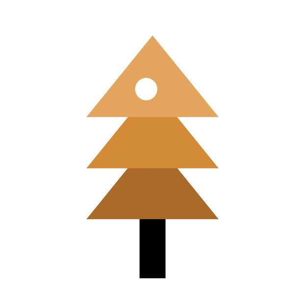 Símbolo de lujo del árbol de coníferas de Navidad Símbolo en estilo boho Icono vectorial festivo de Año Nuevo aislado en fondo blanco para la decoración del diseño navideño