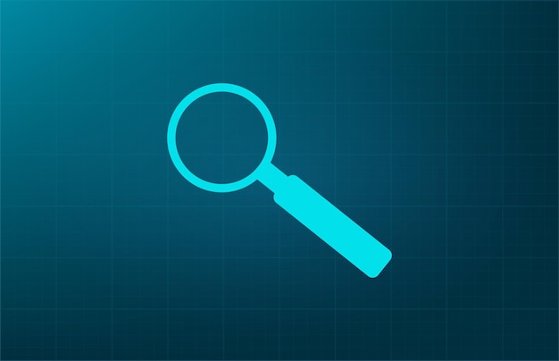 Símbolo de lupa Ilustración vectorial sobre fondo azul Eps 10