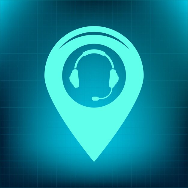 Símbolo del marcador de navegación del mapa Icono del vector