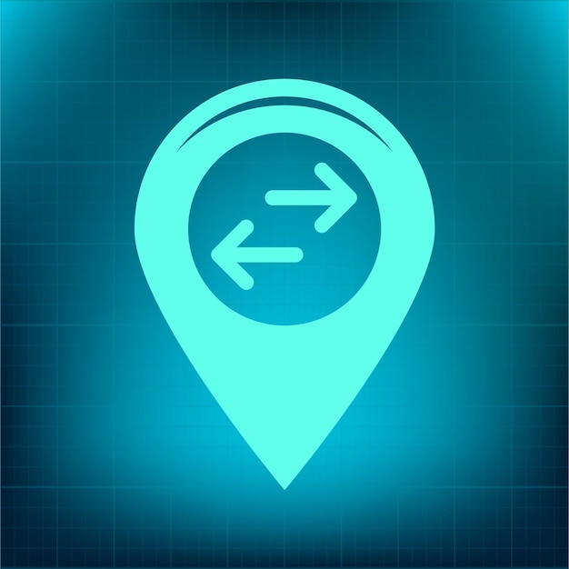 Símbolo del marcador de navegación del mapa Icono del vector