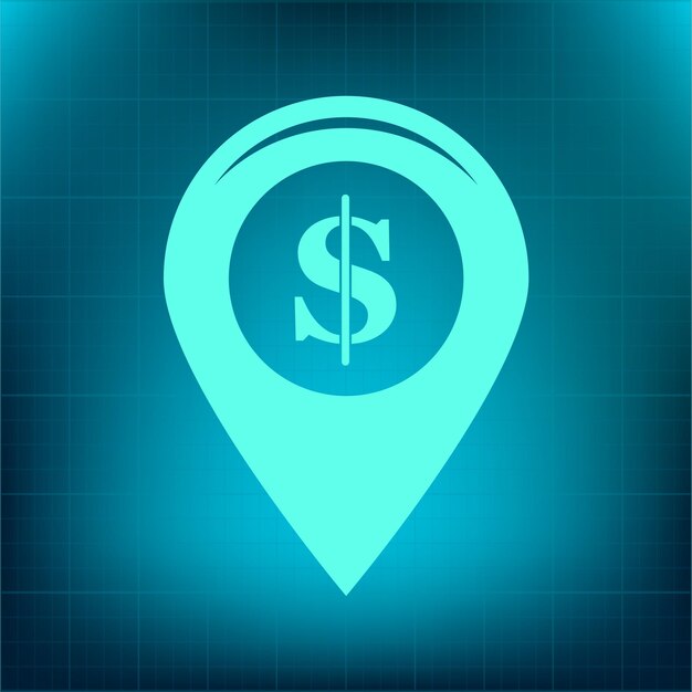 Símbolo del marcador de navegación del mapa Icono del vector