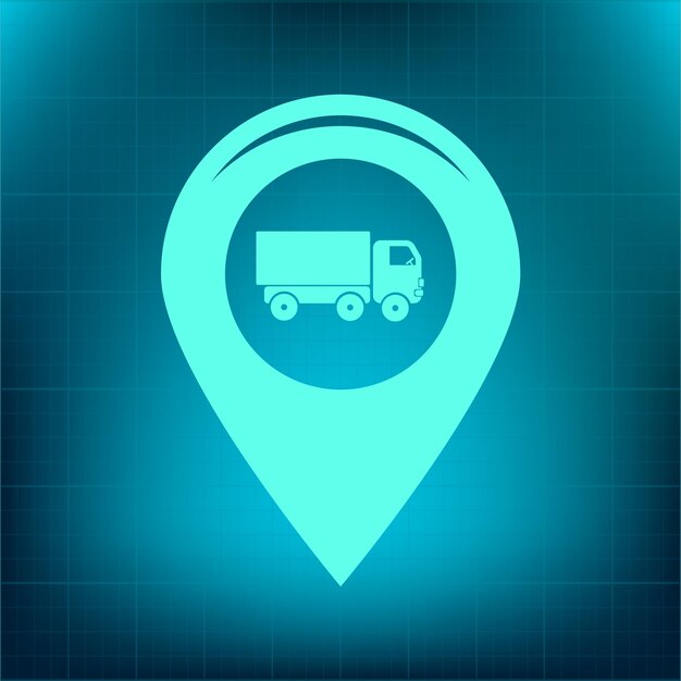Símbolo del marcador de navegación del mapa Icono del vector