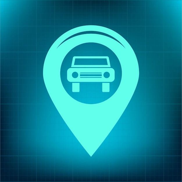 Símbolo del marcador de navegación del mapa Icono del vector