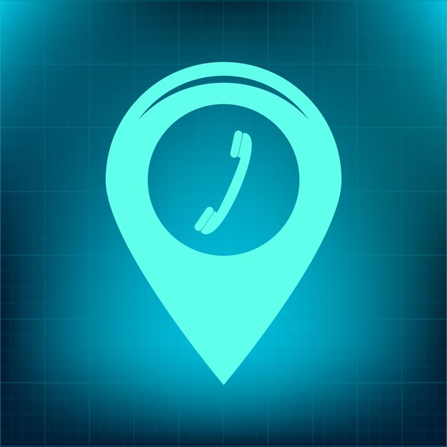 Símbolo del marcador de navegación del mapa Icono del vector