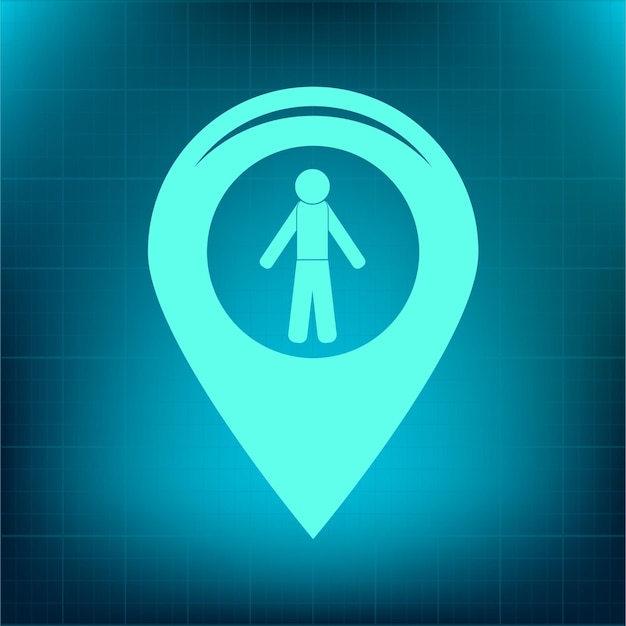 Símbolo del marcador de navegación del mapa Icono del vector
