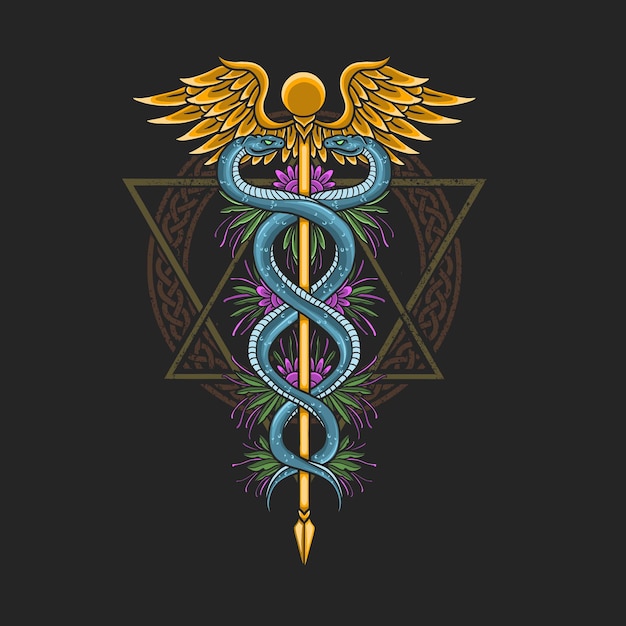 símbolo médico caduceo salud ilustración