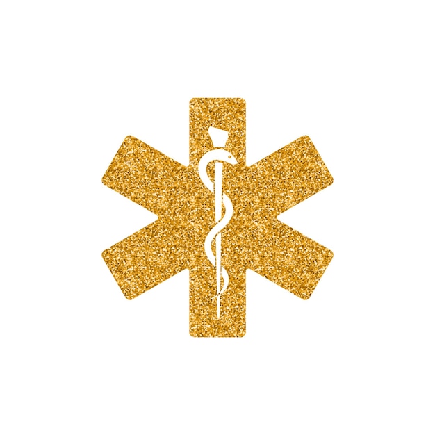 Vector símbolo médico icono oro brillo textura vector ilustración