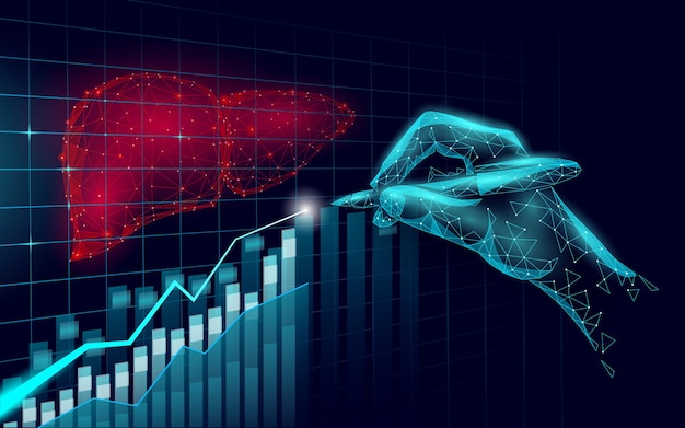 Símbolo médico tendencia creciente del hígado