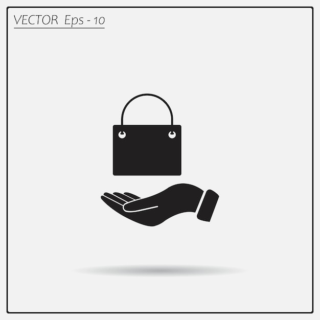 Simbolo de mercado de la bolsa de compras Ilustración vectorial en un fondo claro Eps 10
