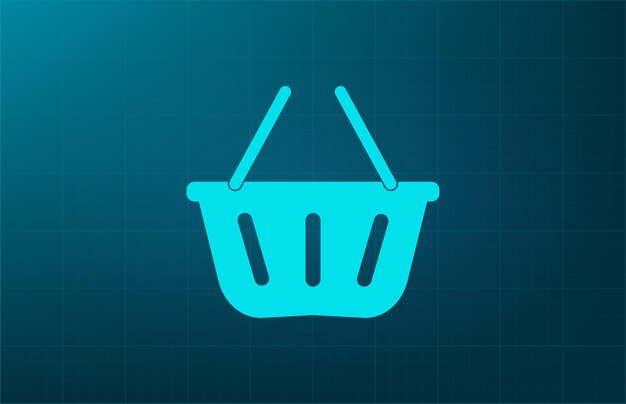 Símbolo del mercado de bolsas de compras Ilustración vectorial en fondo azul Eps 10