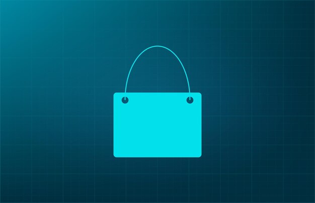 Símbolo del mercado de bolsas de compras Ilustración vectorial en fondo azul Eps 10