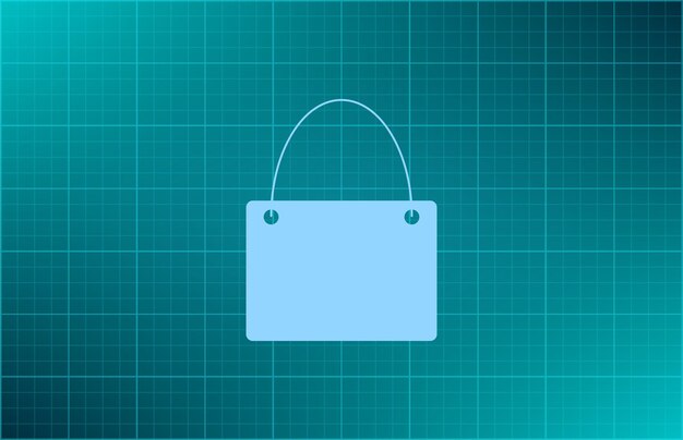 Símbolo del mercado de bolsas de compras Ilustración vectorial en fondo azul Eps 10