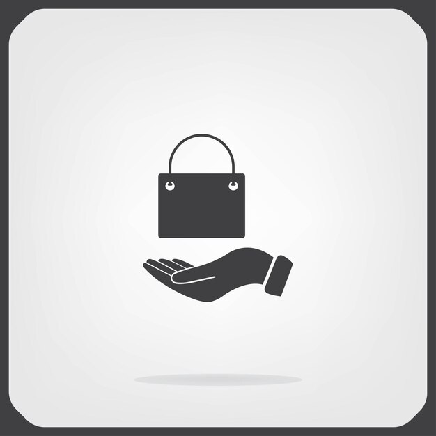 Símbolo del mercado de bolsas de compras Ilustración vectorial en fondo gris Eps 10