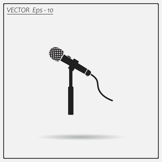 Vector símbolo del micrófono ilustración vectorial sobre un fondo claro eps 10
