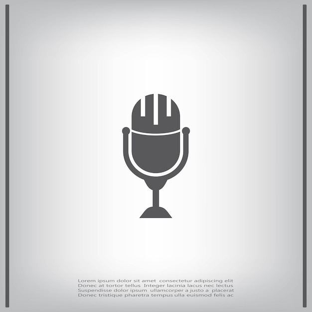 Símbolo de micrófono Ilustración vectorial sobre fondo gris Eps 10